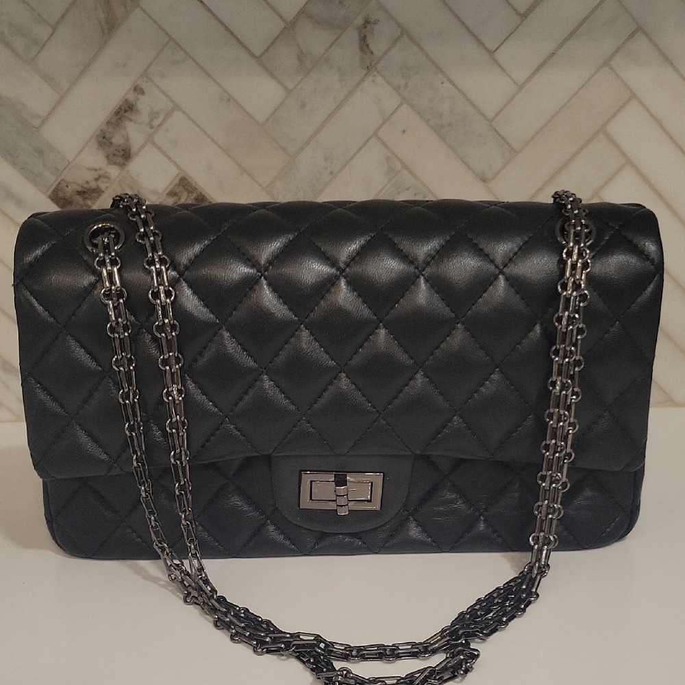 Black Quilted Chain Shoulder Bag